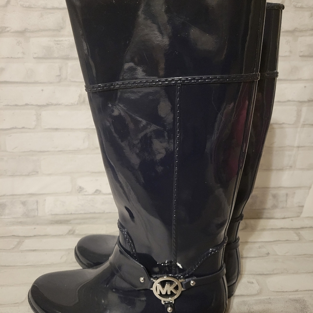 Blue Micheal Kors Rain Boots Size 10 - Picture 2 of 6